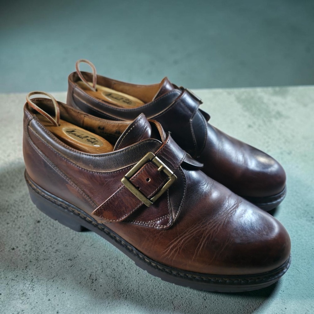 Johnston & Murphy Collection Loafers Mens 9.5 Brown Leather Penny Made in Italy